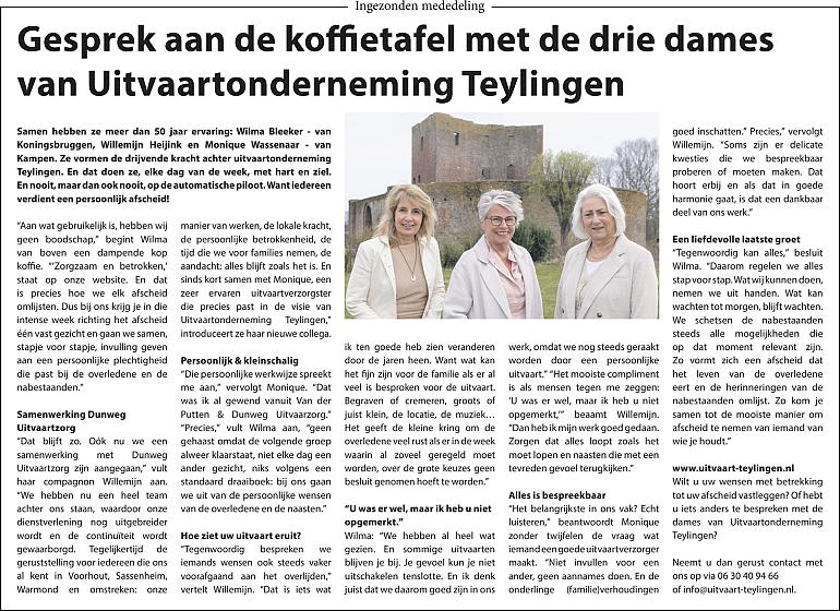 Gesprek aan de koffietafel